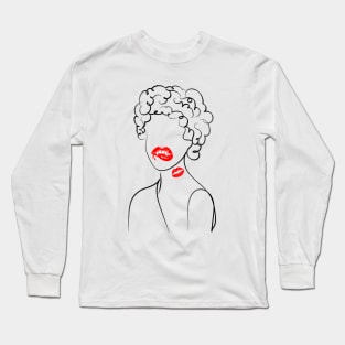 Girl Red Lips Funny Kiss Long Sleeve T-Shirt